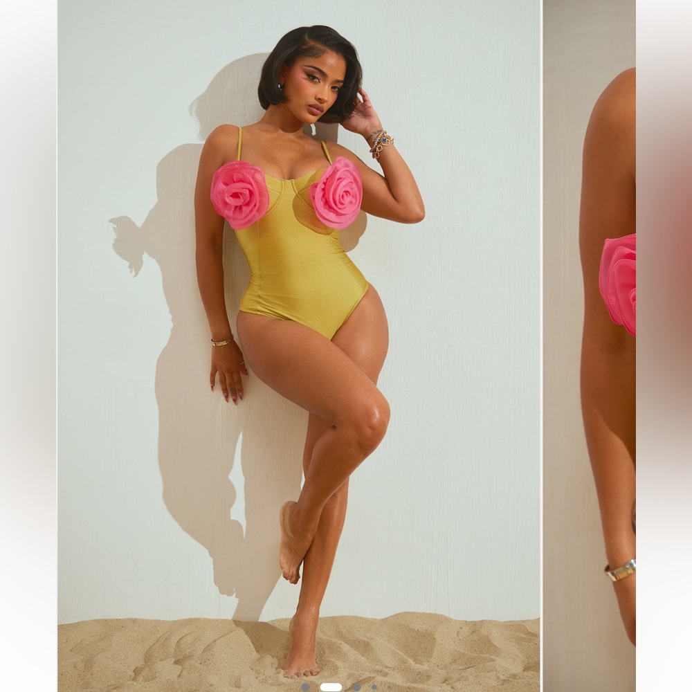 Flower One Piece Swimsuit - Picture 6 of 9